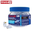 Simply45 Standard Cat5e UTP RJ45 Modular Plugs, Blue Tint - 100pcs/Jar SIM-S45-1000